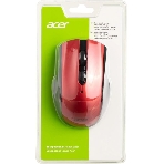 Мышь беспроводная Acer OMR032 черный/красный, 1600 dpi, радиоканал, USB, кнопки - 4