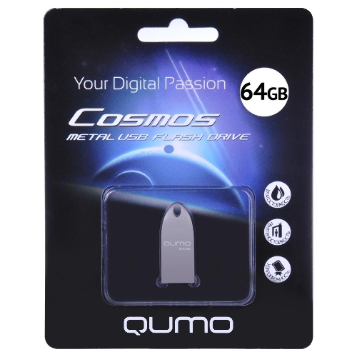 Флешка USB QUMO 64 Gb Cosmos цвет корпуса серебристый2.0 (QM64GUD-Cos-s)