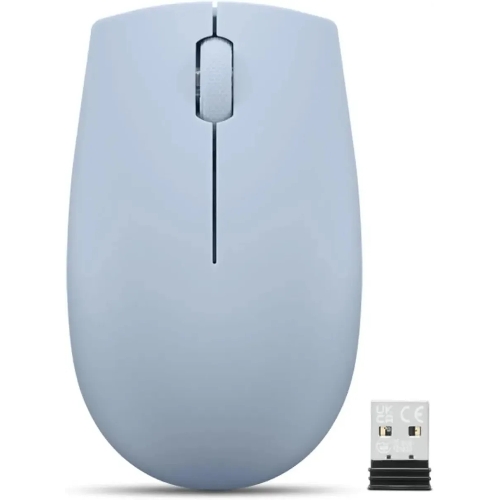 Мышь беспроводная Lenovo 300 светло-голубой, 1000 dpi, радиоканал, USB, кнопки - 3