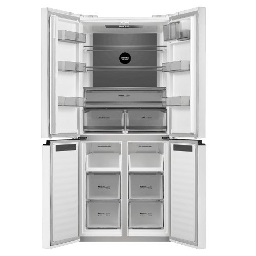 Холодильник Maunfeld MFF192NFPW01 Inverter белый трехкамерный 334/184л морозилка снизу, No Frost, Side by Side