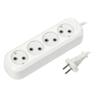 Удлинитель бытовой Smartbuy (SBE-10-4-05-N) 4 гнз х 5,0 м (10А/2.2кВт, ПВС 2х1.0)