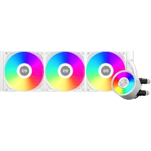 Система охлаждения Water Cooling System PCCooler DA360 Pro ARGb WH (300W, 360мм, белый, ARGb/Fans: 3x120мм, 75.8CFM, 33.7dBA, 2200RPM/Pump height 57мм, 28dBA, 3000RPM, Rad thickness 27мм/S: 1851, 1700, 1200, 20XX, 115X, AM5, AM4)