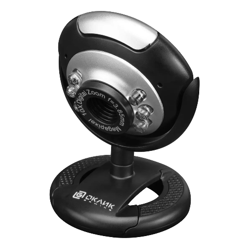 Веб-камера OKLICK OK-C8825 640x480, 30 кадр/с, USB Type-A, микрофон, черный/белый