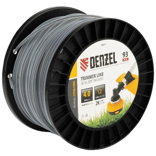 Леска для триммера Denzel двухкомпонентная звезда, 4,0 мм х 93 м, на DIN катушке EXTRA CORD