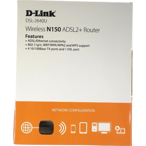 Роутер беспроводной D-Link DSL-2640U/R1A ADSL2+ черный ANNEX А