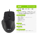 Мышь проводная Acer OMW130 черный, 3600 dpi, USB, кнопки - 6