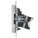 Розетка телевизионная двойная IEK BRITE BR-AK20-1-K01 TV+RJ45 кат.5E РТВ/РК12-БрБ белый