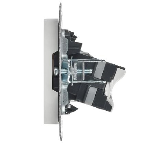Розетка телевизионная двойная IEK BRITE BR-AK20-1-K01 TV+RJ45 кат.5E РТВ/РК12-БрБ белый