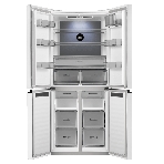 Холодильник Maunfeld MFF192NFPW01 Inverter белый трехкамерный 334/184л морозилка снизу, No Frost, Side by Side