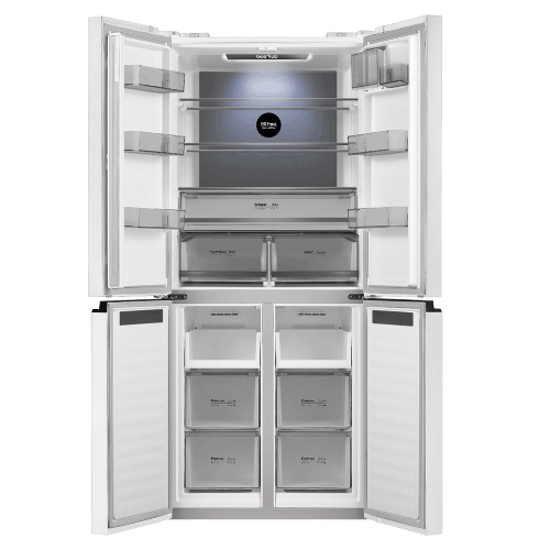Холодильник Maunfeld MFF192NFPW01 Inverter белый трехкамерный 334/184л морозилка снизу, No Frost, Side by Side