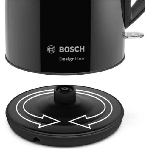 Чайник электрический Bosch TWK3P423 1.7 л, 2400 Вт, черный (корпус: нержавеющая сталь)