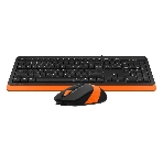 Комплект клавиатура+мышь A4Tech FStyler F1010 проводной, USB, 1600 DPI, чёрный/оранжевый