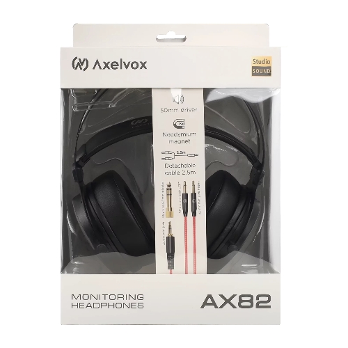Проводные наушники Axelvox AX82 черный, полноформатные