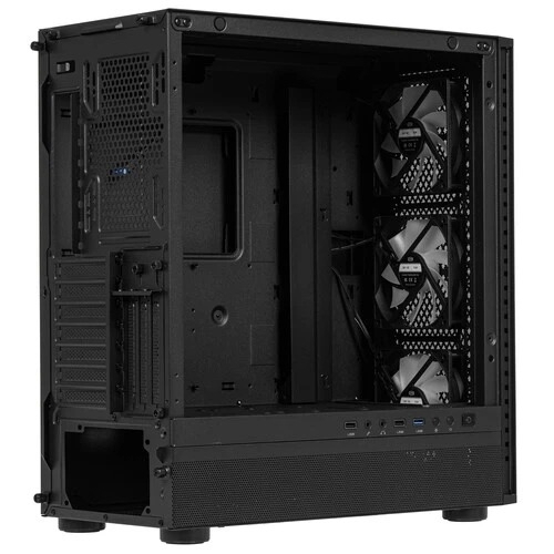Корпус PCCooler ME200 MESH BK, Midi-Tower, чёрный, 3 x 120 мм