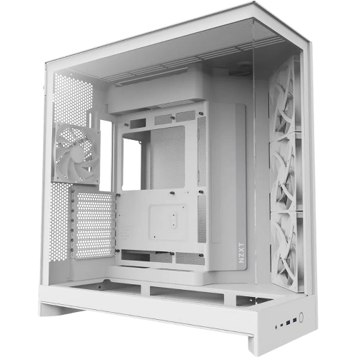 Компьютерный корпус без блока питания Case NZXT H9 Flow RGb+ (2025), Midi-Tower, TG, 6x140мм RGb + 1x120мм RGb, 2xUSB-A 3.2 + 1xUSB-C 3.2, E-ATX, ATX, mATX, mITX белый