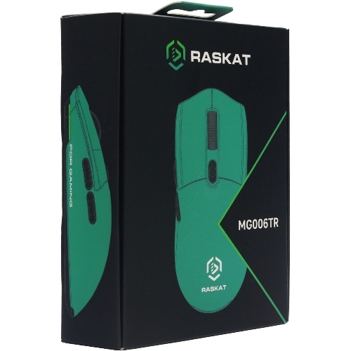 Мышь беспроводная/проводная Raskat MG006TR зеленый, 26000 dpi, радиоканал, Bluetooth, USB, кнопки - 6