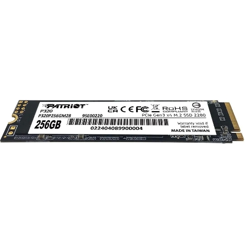 Накопитель SSD Patriot P320, 256Gb, PCIe 3.0 x4, M.2 2280, NVMe, R/W 2200/1200