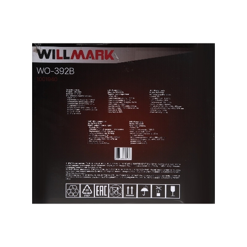 Мини-печь Willmark WO-392B (30 литров, таймер, термостат,230С, 1500Вт, черный)