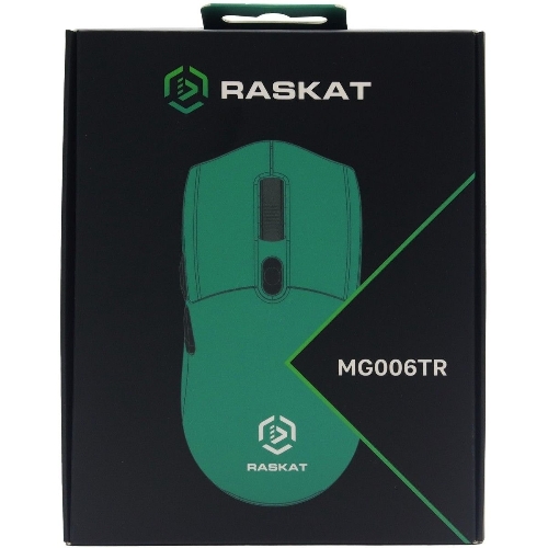 Мышь беспроводная/проводная Raskat MG006TR зеленый, 26000 dpi, радиоканал, Bluetooth, USB, кнопки - 6