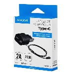Сетевое зарядное устройство Maxvi TCM-202TB, 2xUSB, 5V, 2A, Type-C