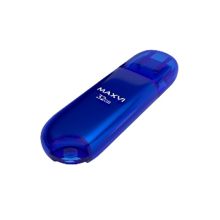 Флешка USB Maxvi P1 32Gb USB 2.0 blue, монолит с колпачком, ABS пластик