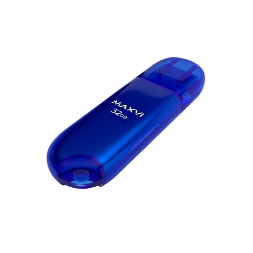 Флешка USB Maxvi P1 32Gb USB 2.0 blue, монолит с колпачком, ABS пластик