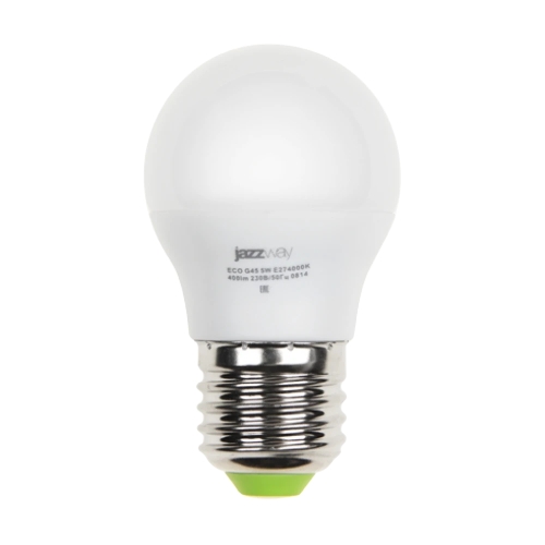 Лампа светодиодная JazzWay PLED-ECO-G45 5Вт шар 4000К белый E27 400лм 220-240В