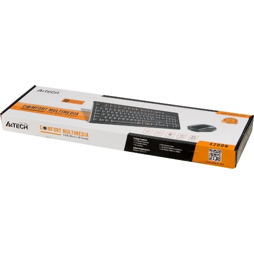 Комплект клавиатура+мышь A4Tech 4200N беспроводной, USB, 1000 DPI, чёрный