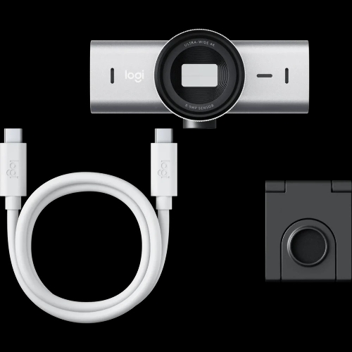 Веб-камера Logitech Brio MX 4K 3840x2160, 30 кадр/с, USB Type-C, микрофон (2 шт, шумоподавление), автоматическая фокусировка, автоосвещение, HDR, шторка приватности, универсальное крепление, светло-серый