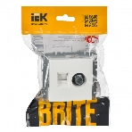 Розетка телевизионная двойная IEK BRITE BR-AK20-1-K01 TV+RJ45 кат.5E РТВ/РК12-БрБ белый
