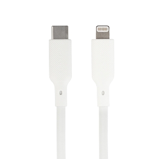 Кабель QUMO, MFI С94, Type-C на MFI Apple 8 pin, силиконовый, 1м, 2,22A, 9V, 20W, PD (белый)