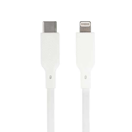 Кабель QUMO, MFI С94, Type-C на MFI Apple 8 pin, силиконовый, 1м, 2,22A, 9V, 20W, PD (белый)