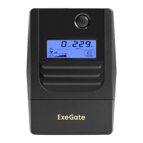 Источник бесперебойного питания ExeGate Smart LB-850.LCD.AVR.2SH (850VA/510W, LCD, AVR, 2*Schuko, батарея 12V 9Ah, черный)