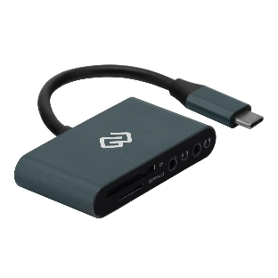 Кард-ридер Digma CR-СA2512-G/темно-серый/SD/TF/micro-SD/USB Type-C/алюминий