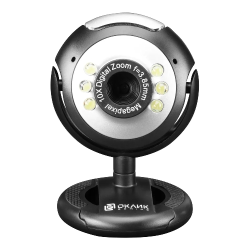 Веб-камера OKLICK OK-C8825 640x480, 30 кадр/с, USB Type-A, микрофон, черный/белый
