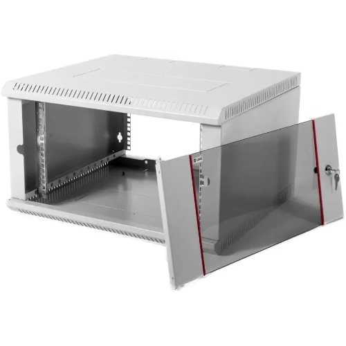 Шкаф настенный ЦМО ШРН-Э-6.350 6U 600x350 мм пер. дв. стекл несъемные бок. пан. серый