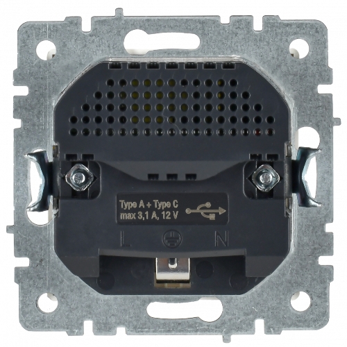 Розетка 1-местная IEK BRITE РЮш11-1-БрБ (BR-R14-16-U22-018-K01) с заземлением, с защитными шторками, 16А, с USB A+C 18 Вт, белый