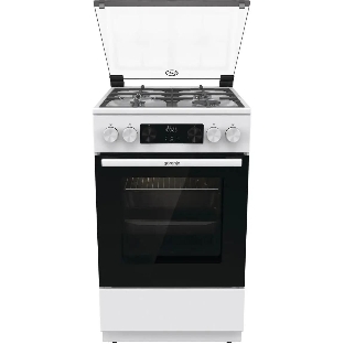 Плита Газовая Gorenje GGI5C22WF, газовая духовка, стеклянная крышка, чугун, белый