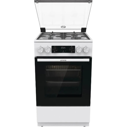 Плита Газовая Gorenje GGI5C22WF, газовая духовка, стеклянная крышка, чугун, белый