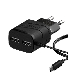 Сетевое зарядное устройство Maxvi TCM-202TB, 2xUSB, 5V, 2A, Type-C
