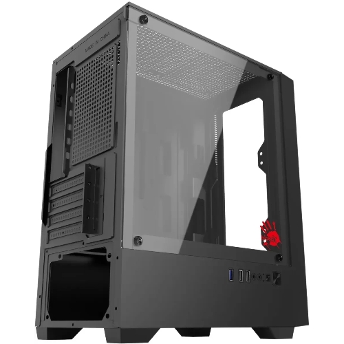 Компьютерный корпус Bloody CC-123 черный без БП mATX 8x120мм 2xUSB2.0 1xUSB3.0 audio bott PSU