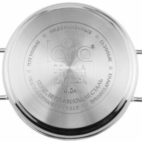 Набор посуды Lara LR02-81 Standart 6пр. LR02-81 Набор посуды Lara Standart (2.3 л + 4.5 л + 5.7 л) капсулированное индукционное дно, крышки