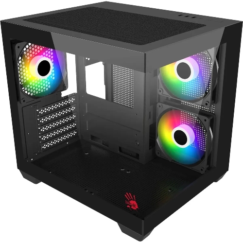 Компьютерный корпус Bloody CC-121 черный без БП mATX 7x120мм 1xUSB 2.0 1xUSB 3.0 audio