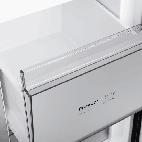 Холодильник Maunfeld MFF192NFPW01 Inverter белый трехкамерный 334/184л морозилка снизу, No Frost, Side by Side