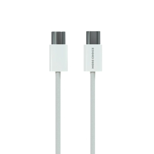 Кабель MORE CHOICE (4620202550361) K75a нейлон USB 3.0A PD 60W для Type-C Type-C 1м белый