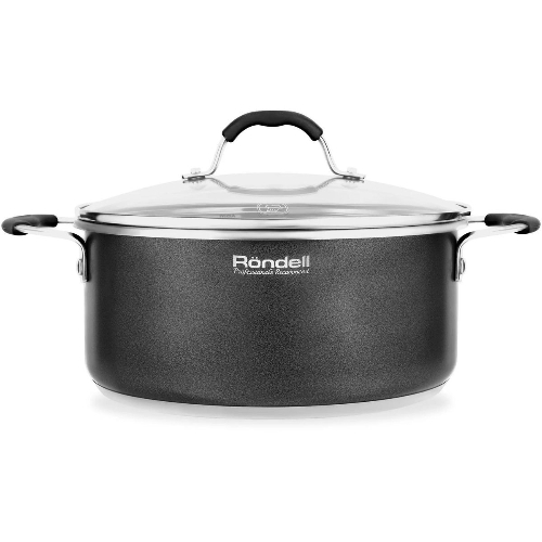 Кастрюля Rondell Stern RDS-019, 4.7 л, 24 см, с крышкой, серый