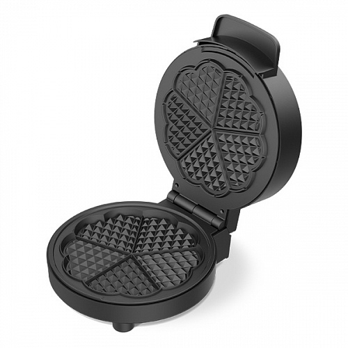 Вафельница BQ ST1010 черный/стальной, WAFFLE. Мощность: 1000 Вт, регулировка температуры от 40 до 230 °С, приготовление 5 вафель одновременно, антипригарное покрытие панелей Non-Stick PRO, равномерный нагрев, теплоизолированная ручка, противоскользящие ножки, 2 индикатора работы: нагрева и питания, материал корпуса: металл, бакелит, материал панелей : металл, размер рабочей поверхности: диаметр 190 мм, количество панелей: 2, вид панелей: венские вафли, длина шнура: 0.7 м, напряжение: 220-240 В, 50-60 Гц, защита от поражения электротоком: класс I
