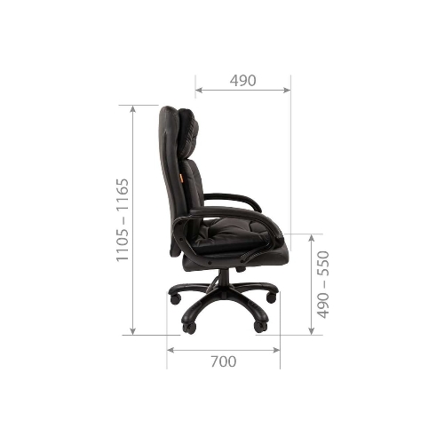 Кресло Chairman 442 черный, экокожа, 120 кг