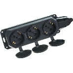 Колодка каучуковая ЭРА с/з 3гн 16A IP44 черная