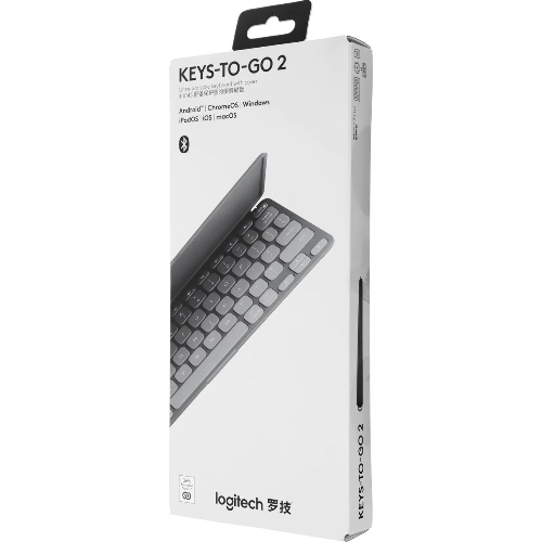Клавиатура Logitech Keys to Go 2 беспроводная, Bluetooth, серый
